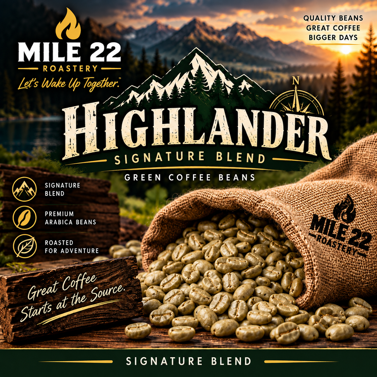 Highlander Signature Blend – Green Coffee Beans
