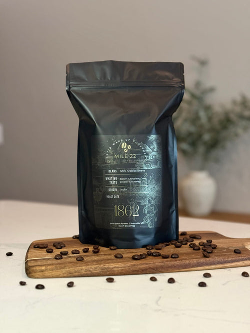 Buy 1862 coffee beans online made from 100% Arabica, freshly roasted with baker’s chocolate, graham cracker, and nutmeg notes, perfect for smooth rich coffee and unique flavor lovers